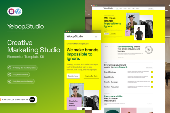 Yeloop - Creative Marketing Agency Elementor Template Kit Yeloop - Creative Marketing Agency Elementor Template Kit