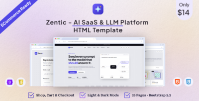Zentic - AI SaaS & LLM Platform HTML Template