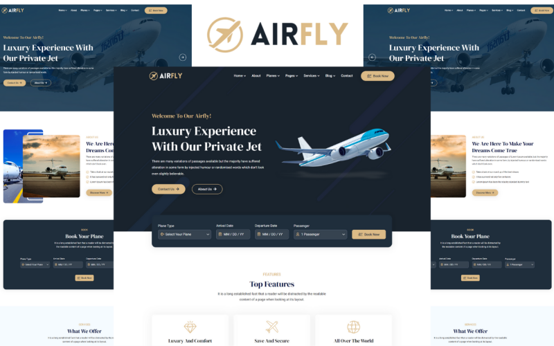 Airfly - Private Airlines Charters HTML5 Template Airfly - Private Airlines Charters HTML5 Template