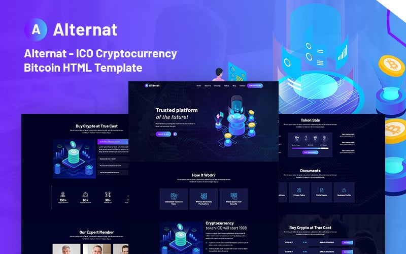 Alternat - ICO Cryptocurrency Bitcoin Responsive Website Template Alternat - ICO Cryptocurrency Bitcoin Responsive Website Template