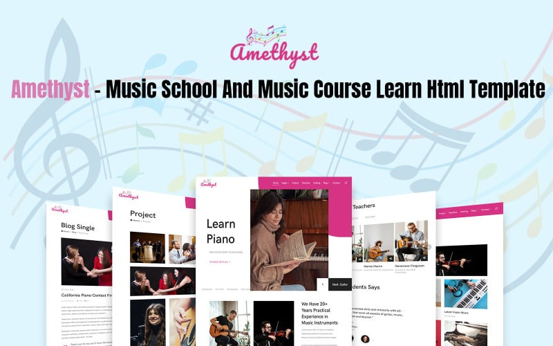 Amethyst - Music School And Music Course Learn Html Template Amethyst - Music School And Music Course Learn Html Template
