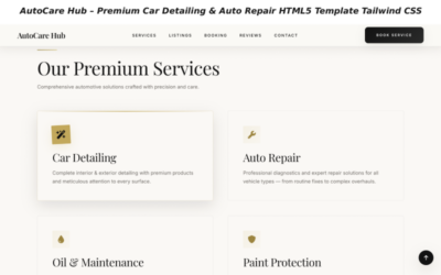 AutoCare Hub – Premium Car Detailing & Auto Repair HTML5 Template Tailwind CSS