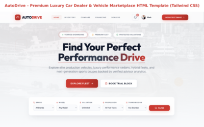 AutoDrive – Premium Luxury Car Dealer & Vehicle Marketplace HTML Template (Tailwind CSS)