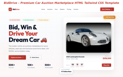 BidDrive – Premium Car Auction Marketplace HTML Tailwind CSS Template