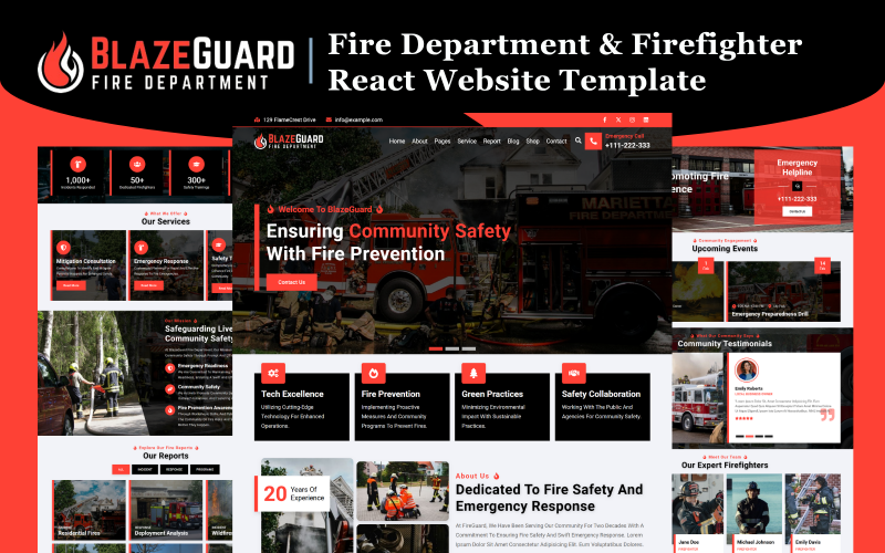 BlazeGuard – Fire Department & Firefighter React Website Template BlazeGuard – Fire Department & Firefighter React Website Template