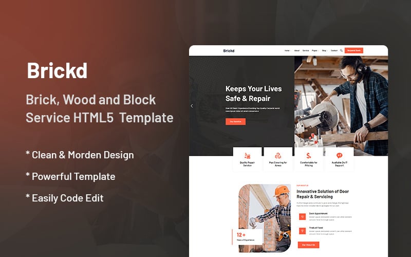 Brickd – Brick and Block Service Website Template Brickd – Brick and Block Service Website Template