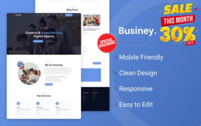Businey - Digital Agency Bootstrap One Page HTML Website Template