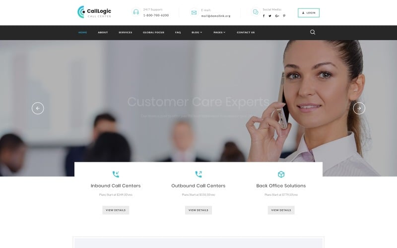 CallLogic - Call Center Multipage HTML5 Website Template CallLogic - Call Center Multipage HTML5 Website Template