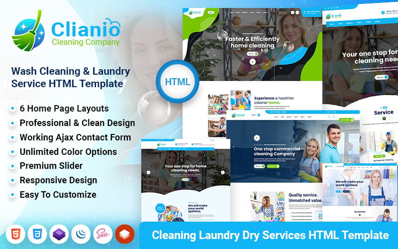 Clianio - Cleaning Dry Wash Laundry Services HTML Template Clianio - Cleaning Dry Wash Laundry Services HTML Template
