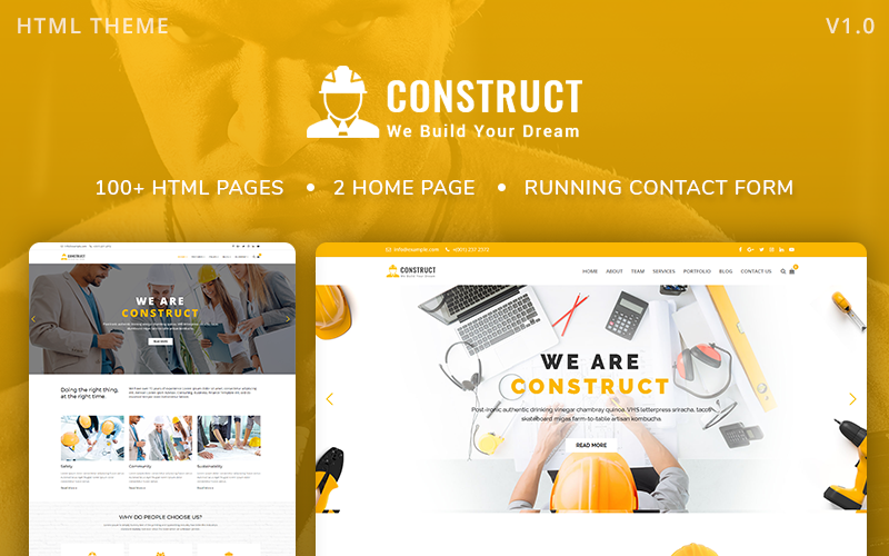 Construct : Construction, Building & Maintenance Website Template Construct : Construction, Building & Maintenance Website Template