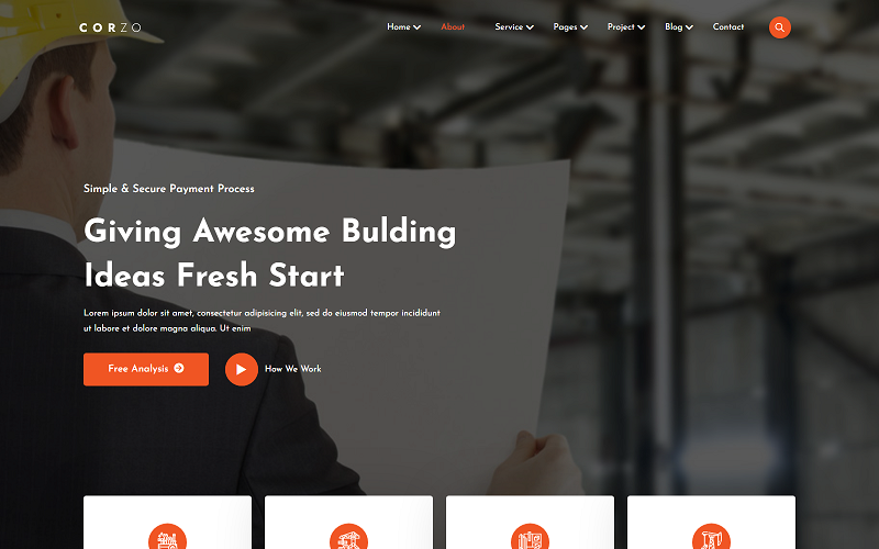 Corzo Construction HTML Template Corzo Construction HTML Template
