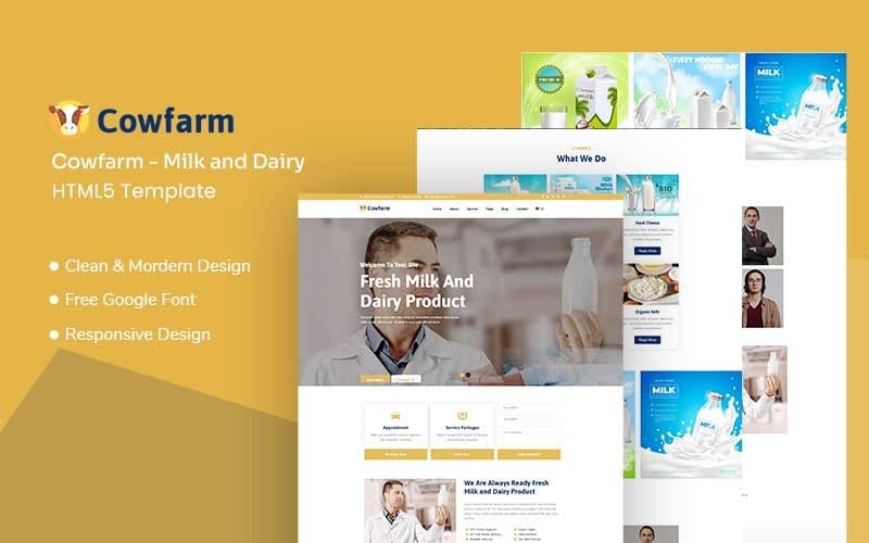 Cowfarm -Milk and Dairy Responsive Website Template Cowfarm -Milk and Dairy Responsive Website Template