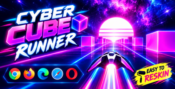 Cyber Cube Runner 3D | Cyberpunk Endless Space Runner HTML5 Game Cyber Cube Runner 3D | Cyberpunk Endless Space Runner HTML5 Game