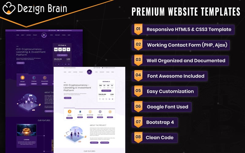 DB Cryptocurrency - ICO Crypto Bootstrap Website DB Cryptocurrency - ICO Crypto Bootstrap Website