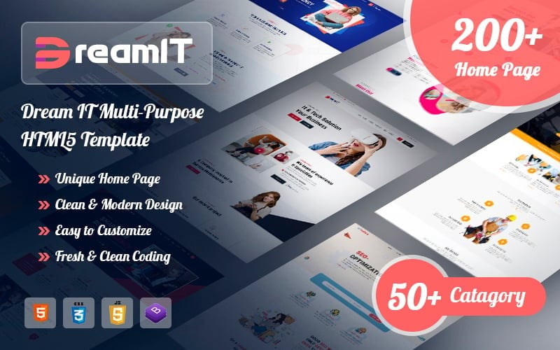Dream-IT The Biggest Multi-Purpose HTML5 Website Template Dream-IT The Biggest Multi-Purpose HTML5 Website Template