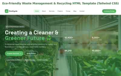 Eco‑Friendly Waste Management & Recycling HTML Template (Tailwind CSS)