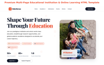 EduVerse – Premium Multi‑Page Educational Institution & Online Learning HTML Template