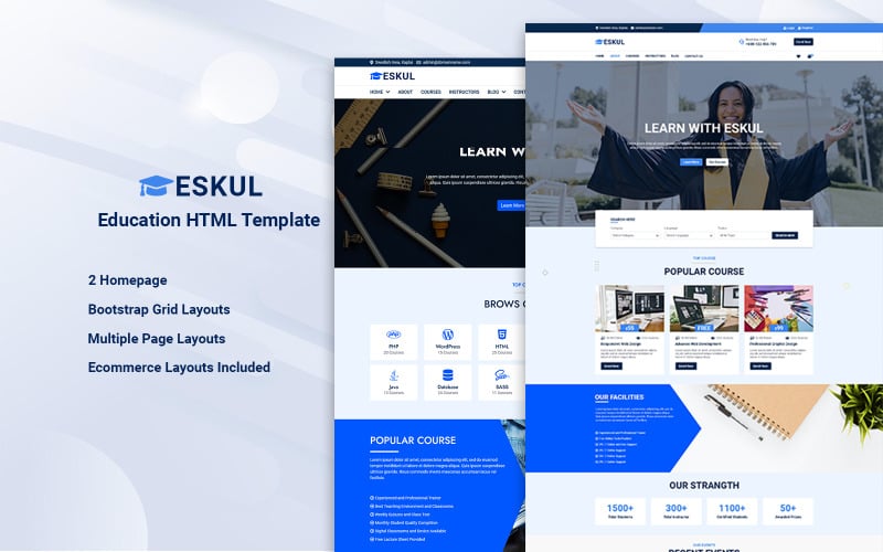 Eskul - Responsive Education Website HTML Template Eskul - Responsive Education Website HTML Template