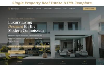 EstateLux - Single Property Real Estate HTML Template Tailwind CSS