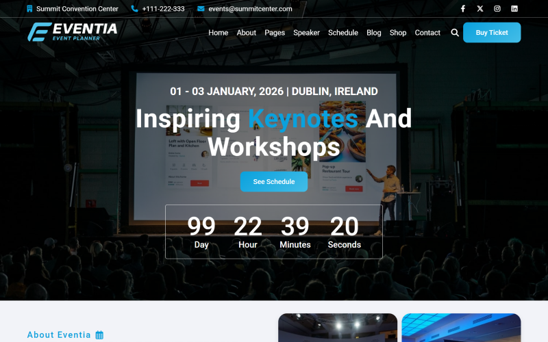 Eventia - Event & Conference Multipage HTML5 Website Template Eventia - Event & Conference Multipage HTML5 Website Template