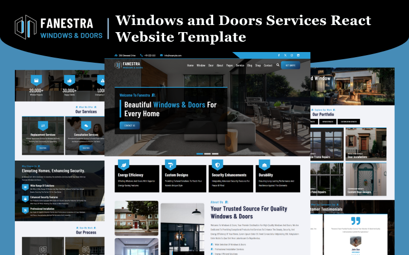 Fanestra - Windows and Doors Services React Website Template Fanestra - Windows and Doors Services React Website Template