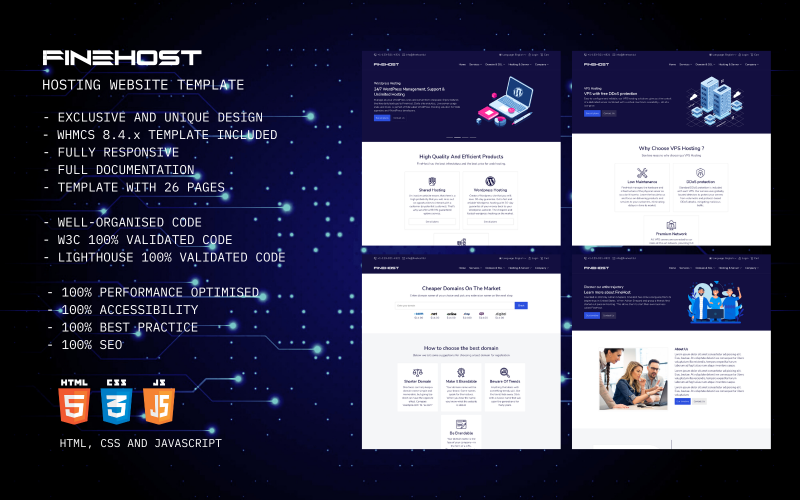 FineHost - HTML Hosting Website Template & WHMCS Template FineHost - HTML Hosting Website Template & WHMCS Template