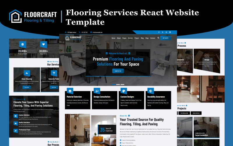 FloorCraft - Flooring Services React Website Template FloorCraft - Flooring Services React Website Template