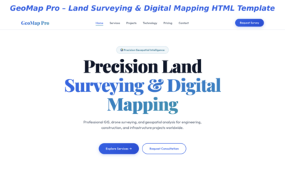 GeoMap Pro – Land Surveying & Digital Mapping HTML Template