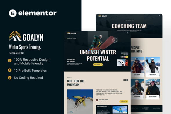 Goalyn - Winter Sports Training Elementor Template Kit Goalyn - Winter Sports Training Elementor Template Kit