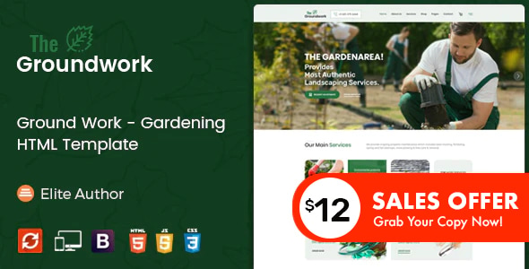 Ground Work - Gardening and Landscaping HTML Template Ground Work - Gardening and Landscaping HTML Template