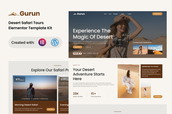 Gurun - Desert Safari Tours Elementor Template Kit Gurun - Desert Safari Tours Elementor Template Kit