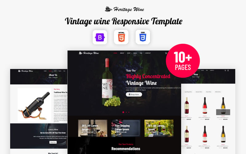 Heritage Wine - Wine Shop And Brewery Selling HTML5 Website Template Heritage Wine - Wine Shop And Brewery Selling HTML5 Website Template