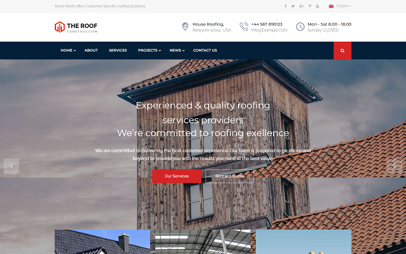 Home Roofing- Construction Website Template Home Roofing- Construction Website Template