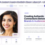 Influencer & Content Creator Portfolio Theme | React JS + Tailwind CSS