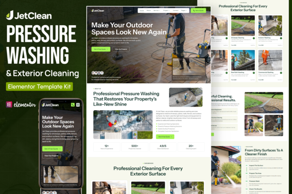 Jetclean – Pressure Washing & Exterior Cleaning Elementor Template Kit Jetclean – Pressure Washing & Exterior Cleaning Elementor Template Kit