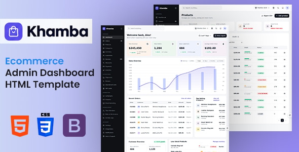 Khamba | Ecommerce Admin Dashboard HTML Template Khamba | Ecommerce Admin Dashboard HTML Template