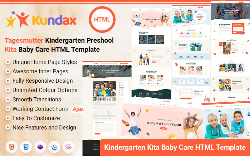 Kundax - Kindergarten Children Baby Care Education Center HTML Template Kundax - Kindergarten Children Baby Care Education Center HTML Template