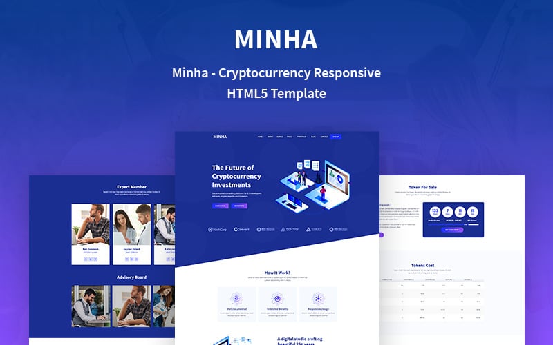 Minha - Cryptocurrency Responsive Website Template Minha - Cryptocurrency Responsive Website Template