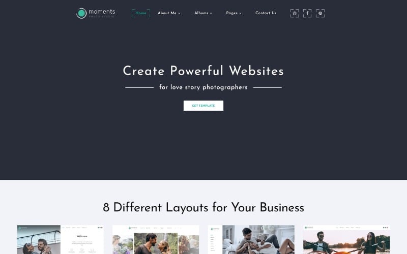 Moments - Photographer Portfolio Multipurpose Website Template Moments - Photographer Portfolio Multipurpose Website Template