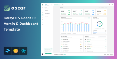 Oscar - React Tailwind CSS DaisyUI Admin & Dashboard Template