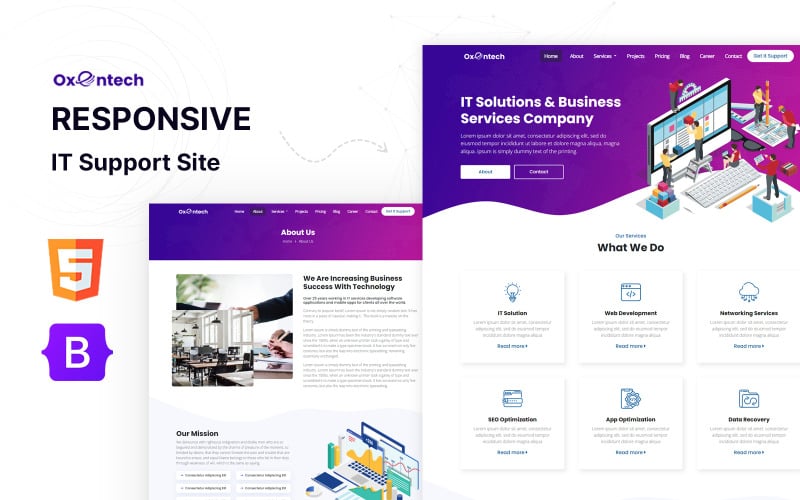 Oxentech - Web Design and Development Agency HTML5 Website Template Oxentech - Web Design and Development Agency HTML5 Website Template
