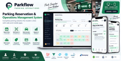 ParkFlow | Parking Reservation and Operations Management System Laravel and React Native