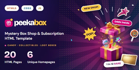 Peekabox – Mystery Box Shop & Subscription HTML Template Peekabox – Mystery Box Shop & Subscription HTML Template