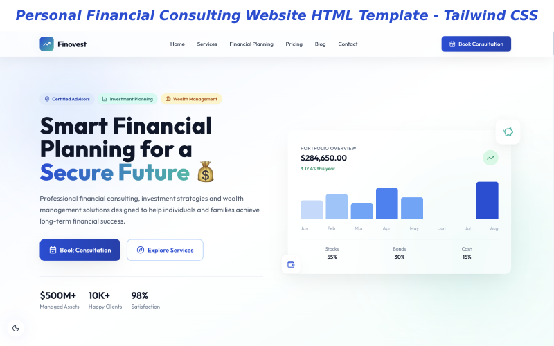 Personal Financial Consulting Website HTML Template - Tailwind CSS Personal Financial Consulting Website HTML Template - Tailwind CSS