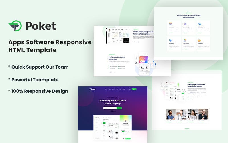 Poket – Apps Software Responsive Website Template Poket – Apps Software Responsive Website Template