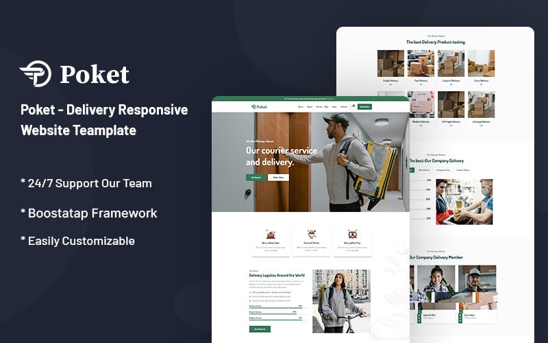 Poket – Delivery Responsive Website Template Poket – Delivery Responsive Website Template