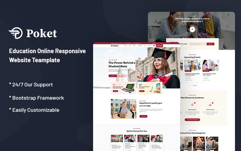 Poket – Education Online Responsive Website Template Poket – Education Online Responsive Website Template