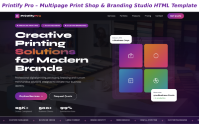 Printify Pro – Multipage Print Shop & Branding Studio HTML Template