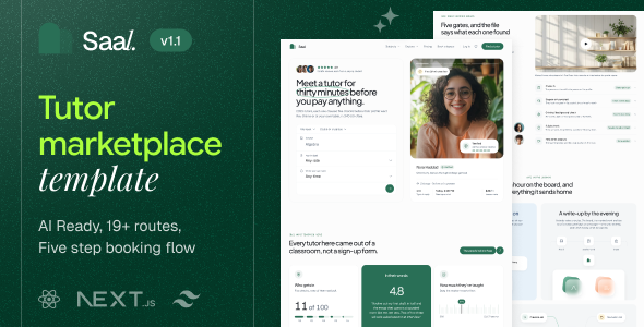 Saal — Tutor Marketplace React NextJs Template Saal — Tutor Marketplace React NextJs Template