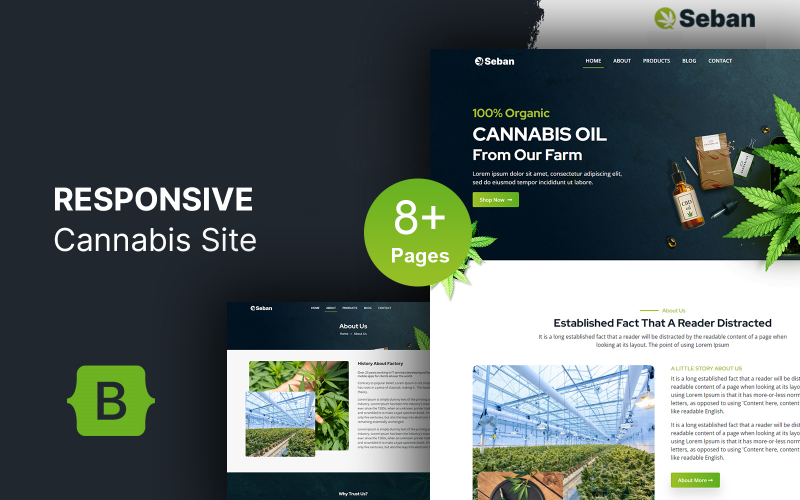 Seban - Cannabis and Medical Marijuana, CBD Oil Shop HTML5 Website Template Seban - Cannabis and Medical Marijuana, CBD Oil Shop HTML5 Website Template